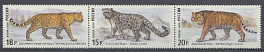 1888-1890. Россия 2014 год. Фауна России. Дикие кошки. Снежный барс. Дальневосточный леопард. Амурский тигр.
