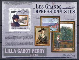   Импрессионисты. Союз Коморских Островов 2009 год. Лилла  Кебот  Перри (1848- 1933).