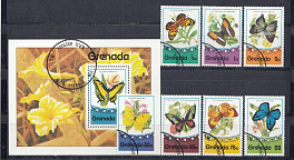 Бабочки. Гренада 1975 год.