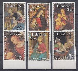Живопись. 1983 год. Либерия. Рафаэль. Эпоха возрождения.