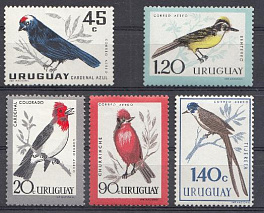 Птицы. Уругвай 1962 год. 