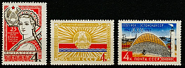 3133-3135. СССР 1965 год. 25 лет Прибалтийским советским социалистическим республикам