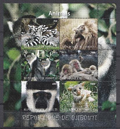 Фауна. Республика Джибути 2011 год. Обезьяны.