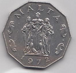50 ctnts 1972 год. Мальта. Мальтийский рыцарь.