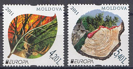 Природа. Сохраним лес. Европа.  Молдова 2011 год. 2 марки.