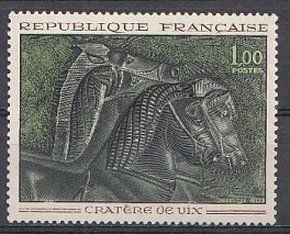 Искусство. Барельеф. Лошади. Франция 1966 год.