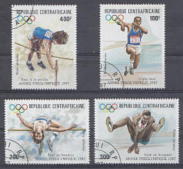 004. Спорт. ЦАР. Центрально Африканская Республика 1987. К ОИ в Сеуле-88. КНДР. Лёгкая атлетика.