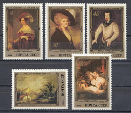 5415- 5419 СССР 1984 год. Шедевры Государственного Эрмитажа. Английская живопись.