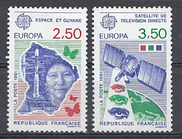 Европа. Космос. Связь.  Франция 1991 год.