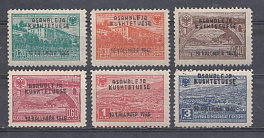 Албания 1946 год. Mich №396- 401. Надпечатка. Национальная ассамблея. 