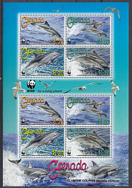 Морская фауна. Дельфины. WWF  Гренада 2007 год.