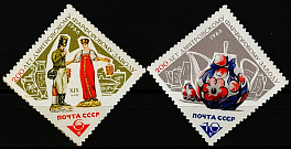 3221-3222. СССР 1966 год. 200 лет Дмитровскому фарфоровому заводу