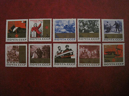 3107-3116. СССР 1965 год. 20 лет Победе советского народа в Великой Отечественной войне. Бронзовая плашка