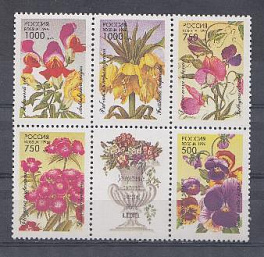 К. №261-265. Россия 1996 год. Флора. Сцека скупоном.