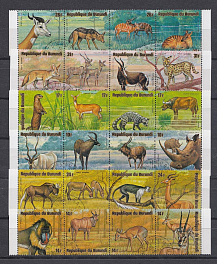 Фауна Африки.  Республика Бурунди 1976 год.