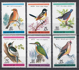 Лесные птицы. КНДР 1988 год. 